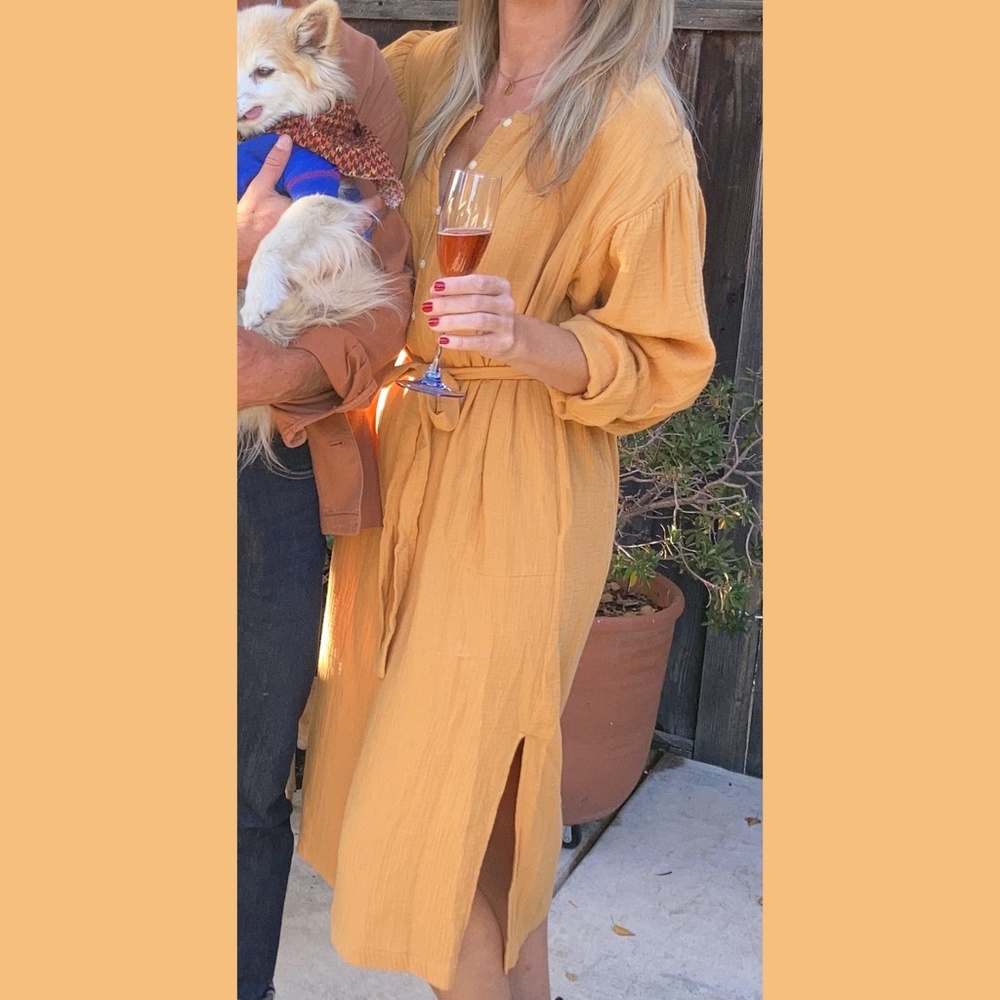 Universal Thread Balloon Long Sleeve Tie-Front Shirtdress 🍂